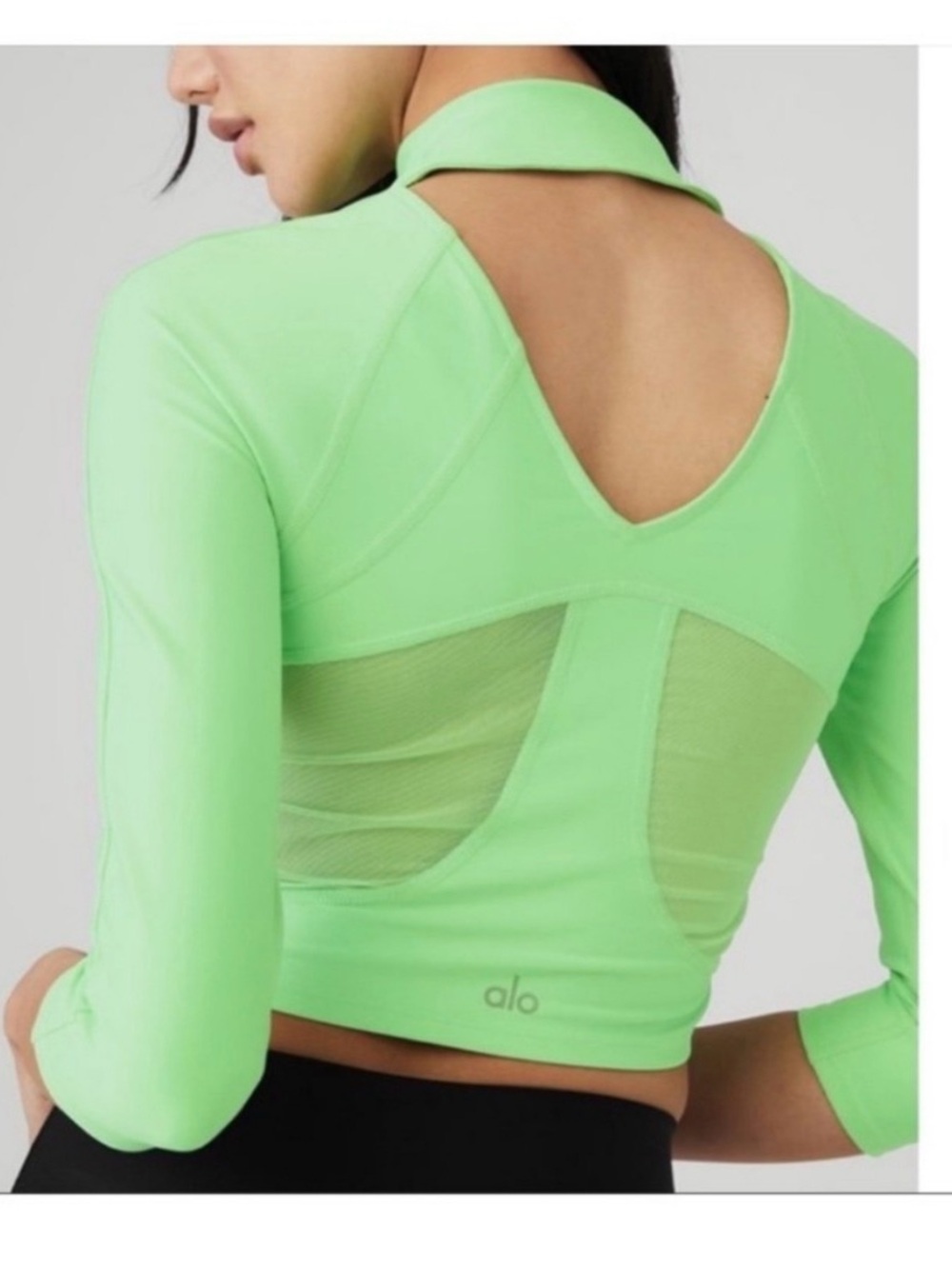 Alo Airlift Archer Ultramint mesh In Bold Mint back cut out top
